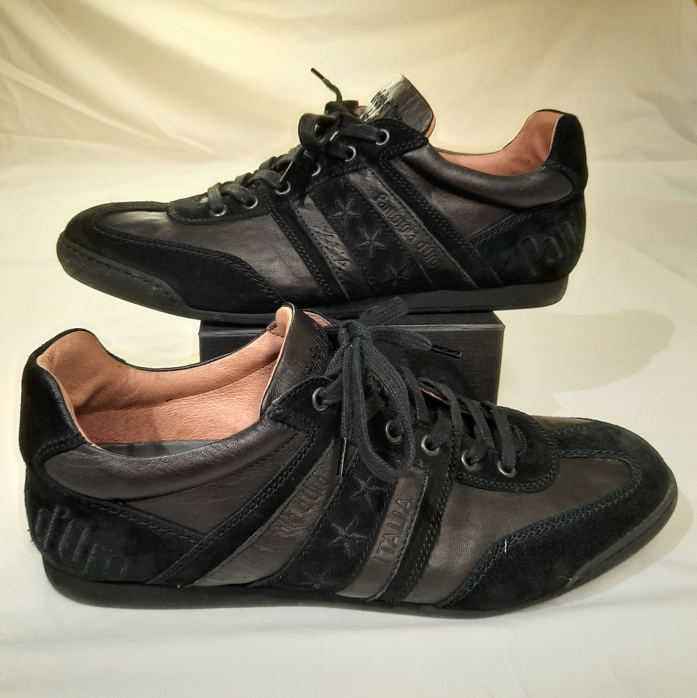 Pantofola D’Oro Ascoli Piceno All Black Leather Sneakers Mens Size 12